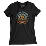 Lander Wyoming Retro Badge Women's T-Shirt-Black-Allegiant Goods Co. Vintage Sports Apparel