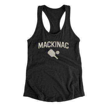 Mackinac Pickleball Women's Racerback Tank-Black-Allegiant Goods Co. Vintage Sports Apparel