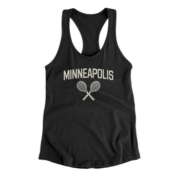Minneapolis Tennis Women's Racerback Tank-Black-Allegiant Goods Co. Vintage Sports Apparel