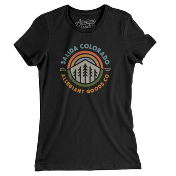 Salida Colorado Retro Badge Women's T-Shirt-Black-Allegiant Goods Co. Vintage Sports Apparel