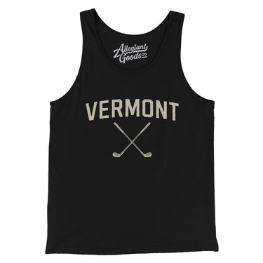 Vermont Golf Men/Unisex Tank Top-Black-Allegiant Goods Co. Vintage Sports Apparel