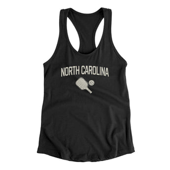North Carolina Pickleball Women's Racerback Tank-Black-Allegiant Goods Co. Vintage Sports Apparel