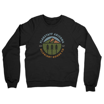 Flagstaff Arizona Retro Badge Midweight French Terry Crewneck Sweatshirt-Allegiant Goods Co. Vintage Sports Apparel