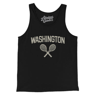Washington Tennis Men/Unisex Tank Top-Black-Allegiant Goods Co. Vintage Sports Apparel