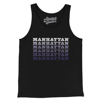 Manhattan Repeat Men/Unisex Tank Top-Black-Allegiant Goods Co. Vintage Sports Apparel