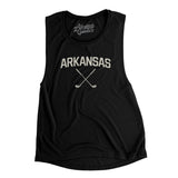 Arkansas Golf Women's Flowey Scoopneck Muscle Tank-Black-Allegiant Goods Co. Vintage Sports Apparel