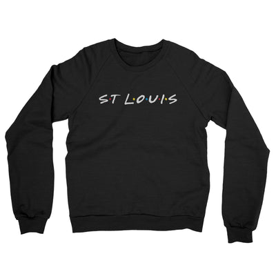 St Louis Friends Midweight French Terry Crewneck Sweatshirt-Black-Allegiant Goods Co. Vintage Sports Apparel