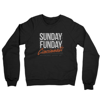 Sunday Funday Cincinnati Midweight French Terry Crewneck Sweatshirt-Allegiant Goods Co. Vintage Sports Apparel
