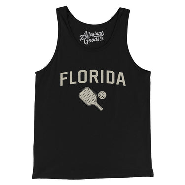 Florida Pickleball Men/Unisex Tank Top-Black-Allegiant Goods Co. Vintage Sports Apparel