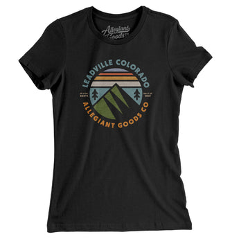 Leadville Colorado Retro Badge Women's T-Shirt-Black-Allegiant Goods Co. Vintage Sports Apparel