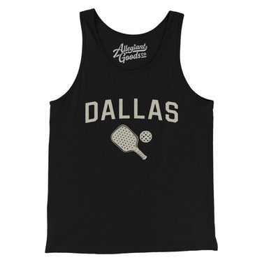 Dallas Pickleball Men/Unisex Tank Top-Black-Allegiant Goods Co. Vintage Sports Apparel