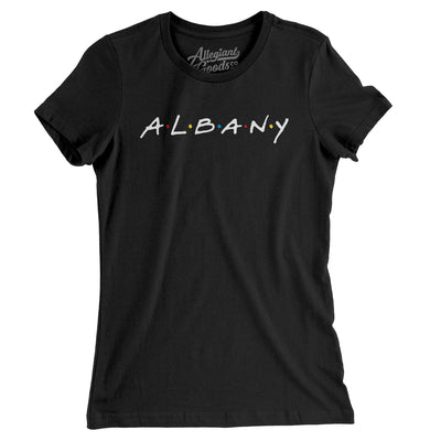 Albany Friends Women's T-Shirt-Black-Allegiant Goods Co. Vintage Sports Apparel