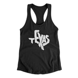 Texas State Shape Text Women's Racerback Tank-Allegiant Goods Co. Vintage Sports Apparel