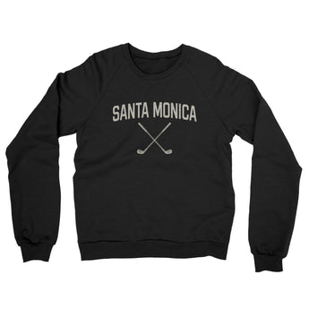 Santa Monica Golf Midweight French Terry Crewneck Sweatshirt-Black-Allegiant Goods Co. Vintage Sports Apparel