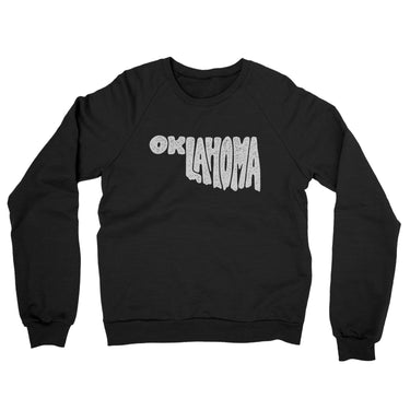 Oklahoma State Shape Text Midweight French Terry Crewneck Sweatshirt-Black-Allegiant Goods Co. Vintage Sports Apparel