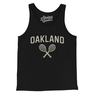 Oakland Tennis Men/Unisex Tank Top-Black-Allegiant Goods Co. Vintage Sports Apparel