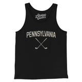 Pennsylvania Golf Men/Unisex Tank Top-Black-Allegiant Goods Co. Vintage Sports Apparel