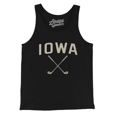 Iowa Golf Men/Unisex Tank Top-Black-Allegiant Goods Co. Vintage Sports Apparel