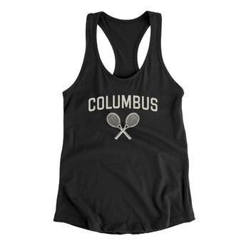 Columbus Tennis Women's Racerback Tank-Black-Allegiant Goods Co. Vintage Sports Apparel