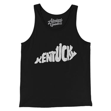 Kentucky State Shape Text Men/Unisex Tank Top-Black-Allegiant Goods Co. Vintage Sports Apparel