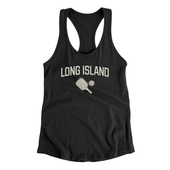 Long Island Pickleball Women's Racerback Tank-Black-Allegiant Goods Co. Vintage Sports Apparel