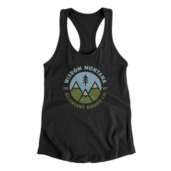 Wisdom Montana Retro Badge Women's Racerback Tank-Allegiant Goods Co. Vintage Sports Apparel