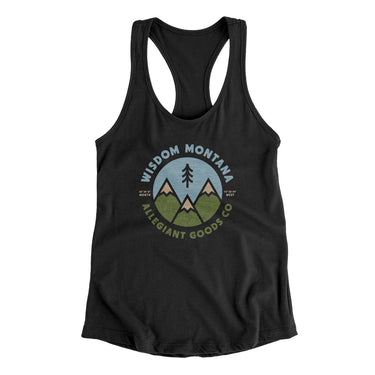 Wisdom Montana Retro Badge Women's Racerback Tank-Allegiant Goods Co. Vintage Sports Apparel
