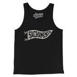 Sacramento Pennant Men/Unisex Tank Top-Black-Allegiant Goods Co. Vintage Sports Apparel