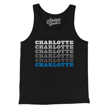 Charlotte Repeat Men/Unisex Tank Top-Black-Allegiant Goods Co. Vintage Sports Apparel