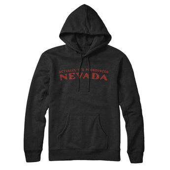 Actually It's Pronounced Nevada Hoodie-Black-Allegiant Goods Co. Vintage Sports Apparel