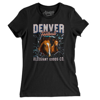 Denver Football Throwback Mascot Women's T-Shirt-Allegiant Goods Co. Vintage Sports Apparel