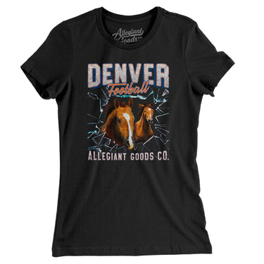 Denver Football Throwback Mascot Women's T-Shirt-Allegiant Goods Co. Vintage Sports Apparel