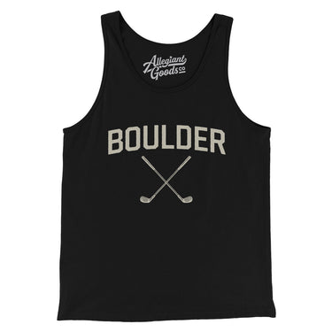 Boulder Golf Men/Unisex Tank Top-Black-Allegiant Goods Co. Vintage Sports Apparel