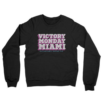 Victory Monday Miami Midweight French Terry Crewneck Sweatshirt-Black-Allegiant Goods Co. Vintage Sports Apparel