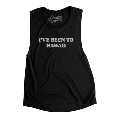I've Been To Hawaii Women's Flowey Scoopneck Muscle Tank-Black-Allegiant Goods Co. Vintage Sports Apparel