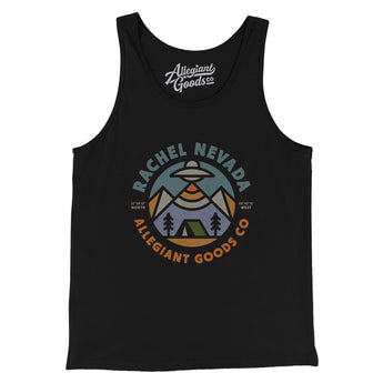 Rachel Nevada Retro Badge Men/Unisex Tank Top-Black-Allegiant Goods Co. Vintage Sports Apparel