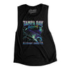 Tampa Bay Baseball Throwback Mascot Women's Flowey Scoopneck Muscle Tank-Black-Allegiant Goods Co. Vintage Sports Apparel