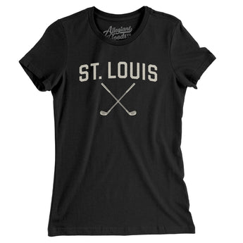 St. Louis Golf Women's T-Shirt-Black-Allegiant Goods Co. Vintage Sports Apparel