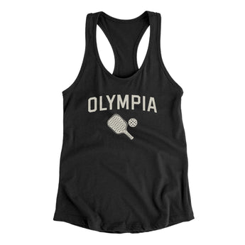 Olympia Pickleball Women's Racerback Tank-Black-Allegiant Goods Co. Vintage Sports Apparel