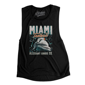 Miami Football Throwback Mascot Women's Flowey Scoopneck Muscle Tank-Allegiant Goods Co. Vintage Sports Apparel
