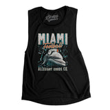 Miami Football Throwback Mascot Women's Flowey Scoopneck Muscle Tank-Allegiant Goods Co. Vintage Sports Apparel