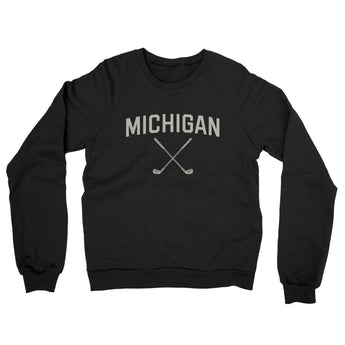 Michigan Golf Midweight French Terry Crewneck Sweatshirt-Black-Allegiant Goods Co. Vintage Sports Apparel