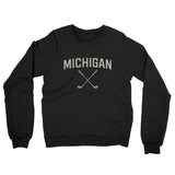 Michigan Golf Midweight French Terry Crewneck Sweatshirt-Black-Allegiant Goods Co. Vintage Sports Apparel
