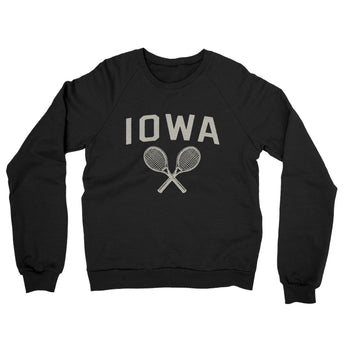 Iowa Tennis Midweight French Terry Crewneck Sweatshirt-Black-Allegiant Goods Co. Vintage Sports Apparel