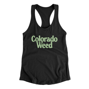 Colorado Weed Women's Racerback Tank-Black-Allegiant Goods Co. Vintage Sports Apparel