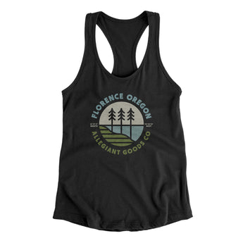 Florence Oregon Retro Badge Women's Racerback Tank-Allegiant Goods Co. Vintage Sports Apparel