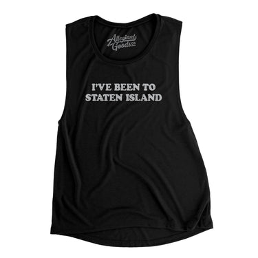 I've Been To Staten Island Women's Flowey Scoopneck Muscle Tank-Black-Allegiant Goods Co. Vintage Sports Apparel