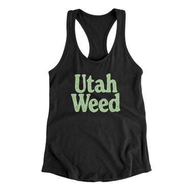 Utah Weed Women's Racerback Tank-Black-Allegiant Goods Co. Vintage Sports Apparel