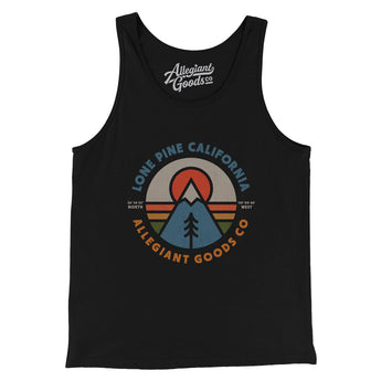 Lone Pine California Retro Badge Men/Unisex Tank Top-Black-Allegiant Goods Co. Vintage Sports Apparel
