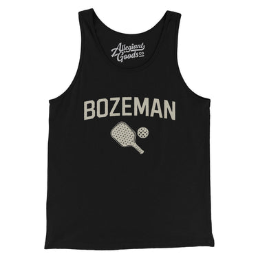 Bozeman Pickleball Men/Unisex Tank Top-Black-Allegiant Goods Co. Vintage Sports Apparel